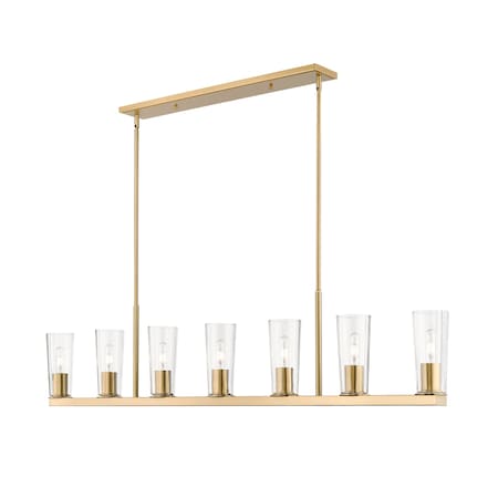 Z-Lite Titus 7 Light Linear Chandelier, 5in. W x 12in. H, Modern Gold 826-7L-MGLD